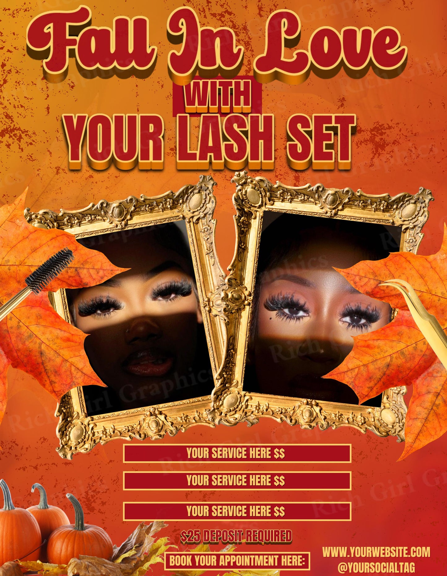 FALL In Love With Your Lashes Template