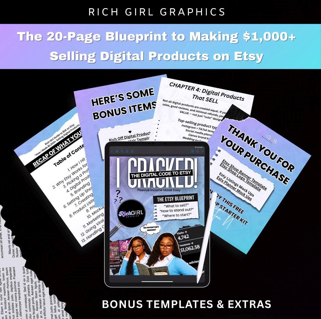 Etsy Digital Product Blueprint | 30-Page Guide, Canva Templates (Instant Download)