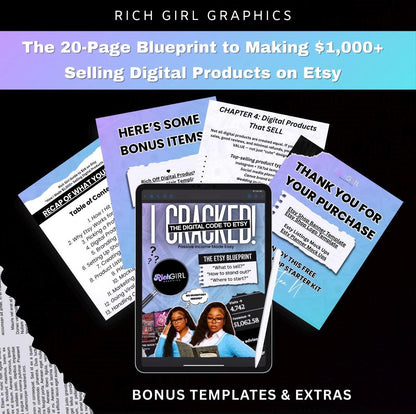 Etsy Digital Product Blueprint | 30-Page Guide, Canva Templates (Instant Download)