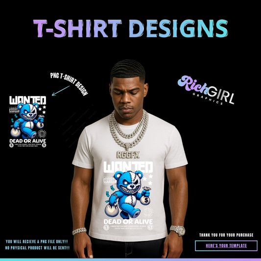Blue OG SCUMMY BEAR T-Shirt Design