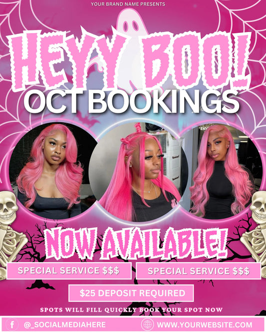 HeyBOO Pink Halloween Flyer