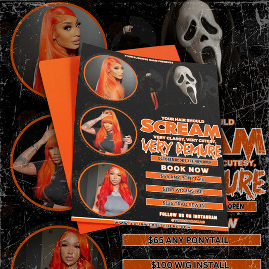 Your Hair should SCREAM Halloween Flyer